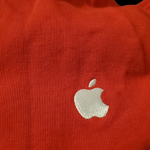 APPLE Logo Red Zip Pullover Sweater - Picture 3 of 4